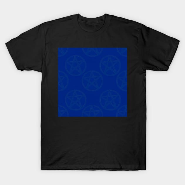 Bight Blue Stone Pentagrams T-Shirt by stickypixie